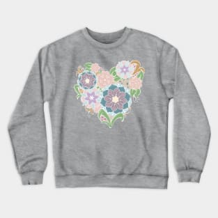 Zentangle Heart - color and white lines Crewneck Sweatshirt